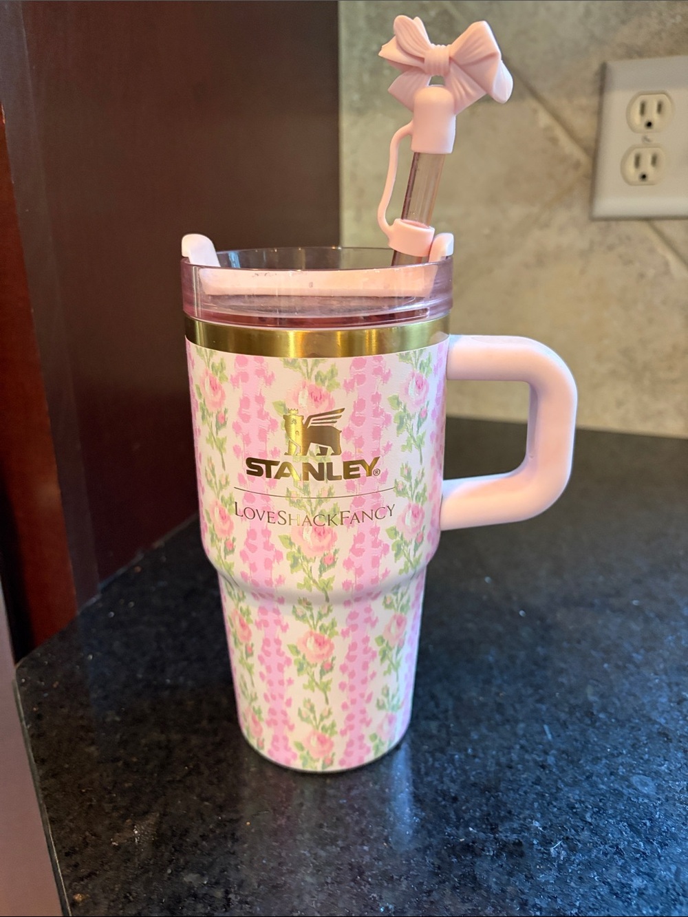 Stanley Pink Love Shack Fancy with Bow Straw and Handle